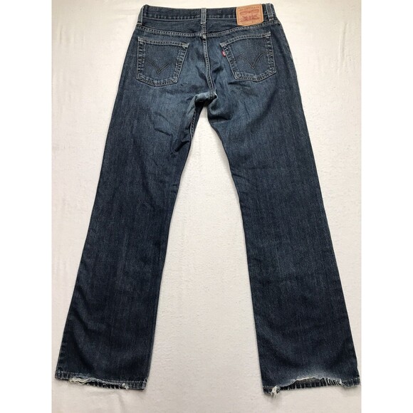 Y2K LEVIS 527 Low Boot Cut Jeans Men 34x34 Distress Denim Blue Cowboy Western - Picture 2 of 16